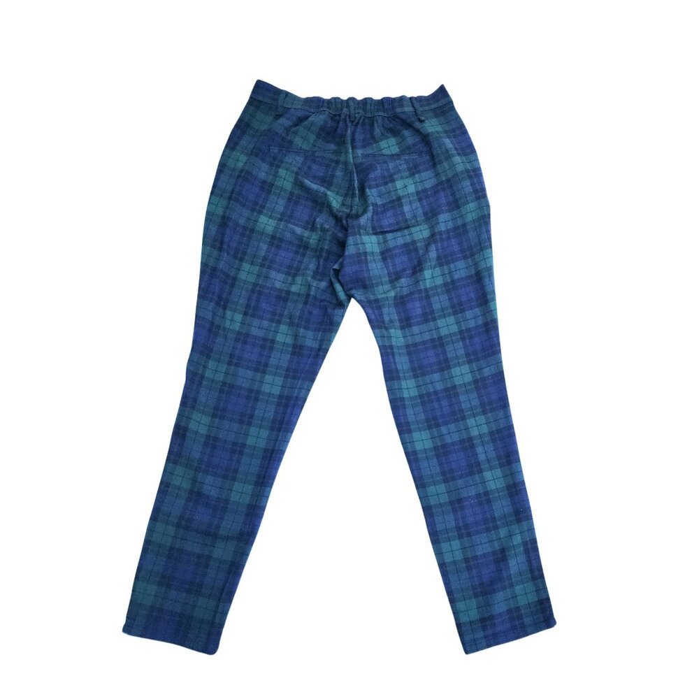 Hot Topic Women’s Juniors Sz L Tartan Blue Green Plaid Pants - Picture 4 of 10